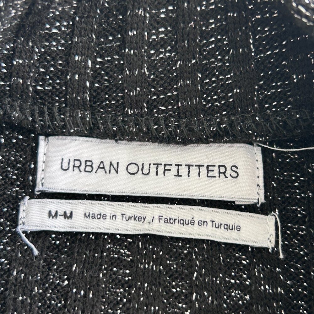 Urban Outfitters Sweater Mini Dress Medium Womens Black Glitter Mock Neck Dress - Picture 8 of 10